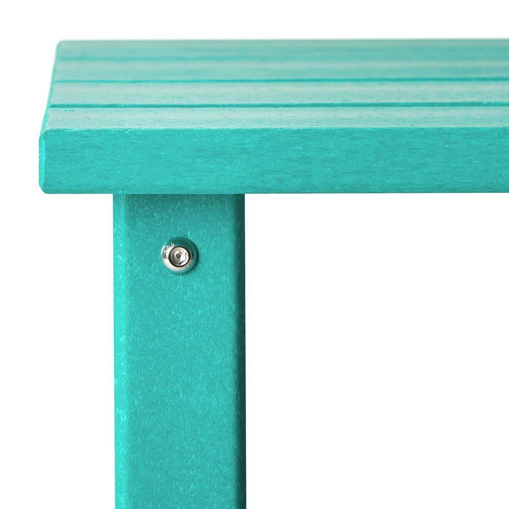 Polytrends  Laguna Hdpe All Weather Outdoor Patio Square Side Table Turquoise