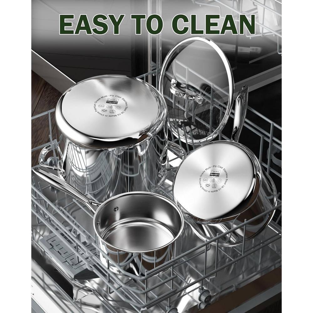 Cooks Standard Cooks Standard Stainless Steel Saucepan With Lid, Multi-ply Clad Sauce Pot 3 Quart, Silver