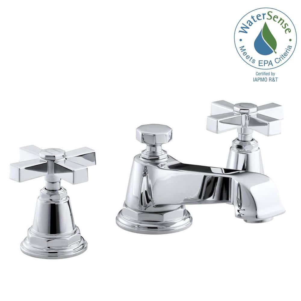 Pinstripe® Pure Widespread Bathroom Sink Faucet with Cross Handles