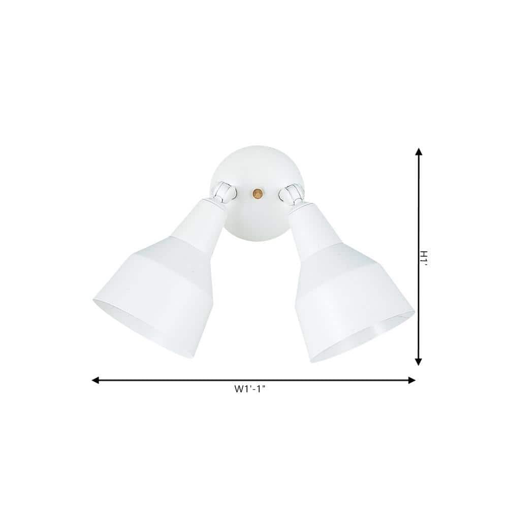 White Aluminum Dual Head Outdoor Flood Light