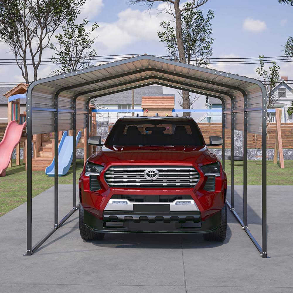 BVNECXP 10X15 Metal Carport Carports With Enhanced Base Heavy Duty Garage Outdoor Galvanized Car Shelter For Car, Boats And Truck