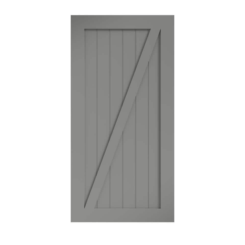 36 in. x 84 in. Z-Shape Solid Core Grey Finished Interior Barn Door Slab