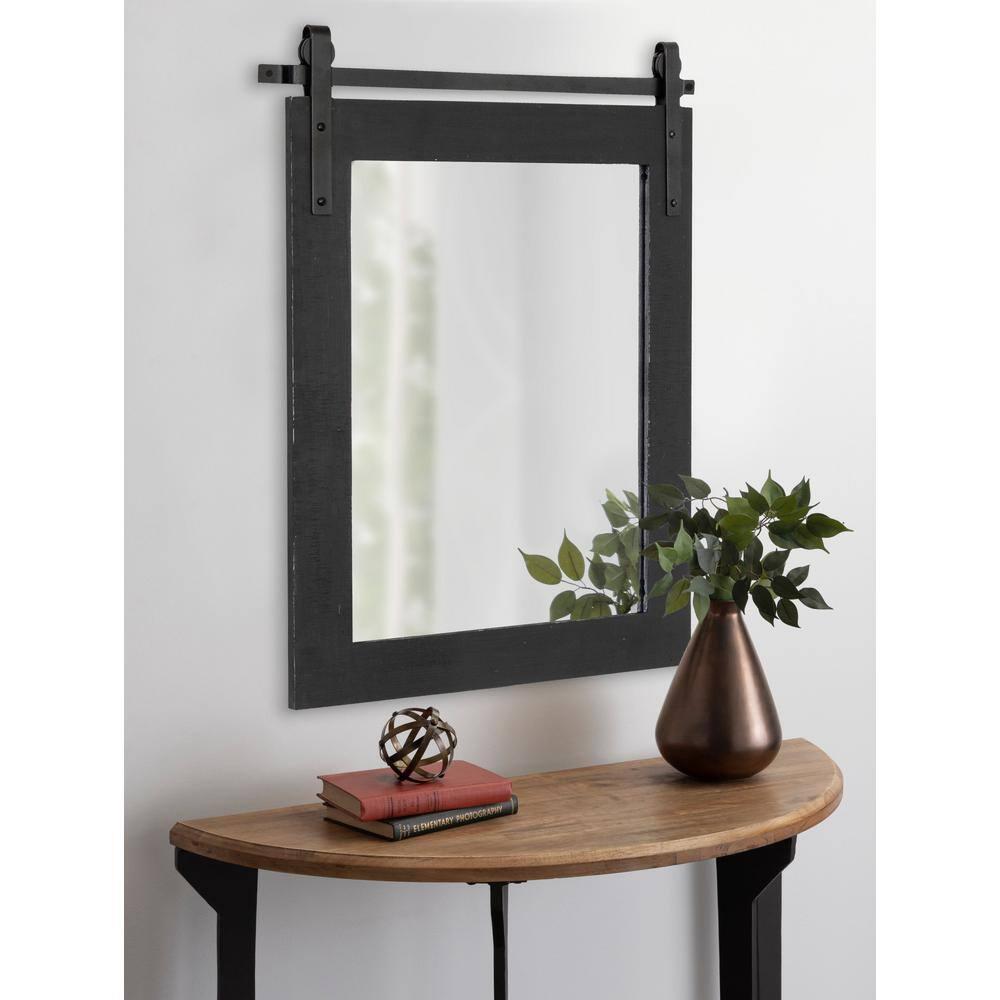 Kate & Laurel All Things Decor 22" x 30" Cates Rectangle Wall Mirror Black: Rustic Farmhouse Style, No Assembly, Wall Mounted