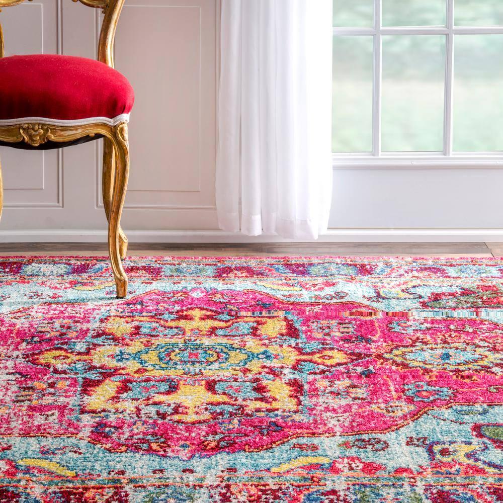 10'x14' Vintage Corbett Area Rug Silver - nuLOOM: Traditional Medallion, Low Pile, Machine Made, Indoor Use
