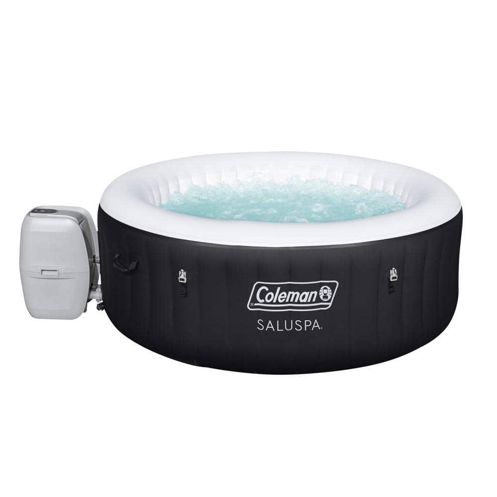 Bestway Coleman Miami AirJet Square Inflatable Hot Tub with EnergySense Cover, Black