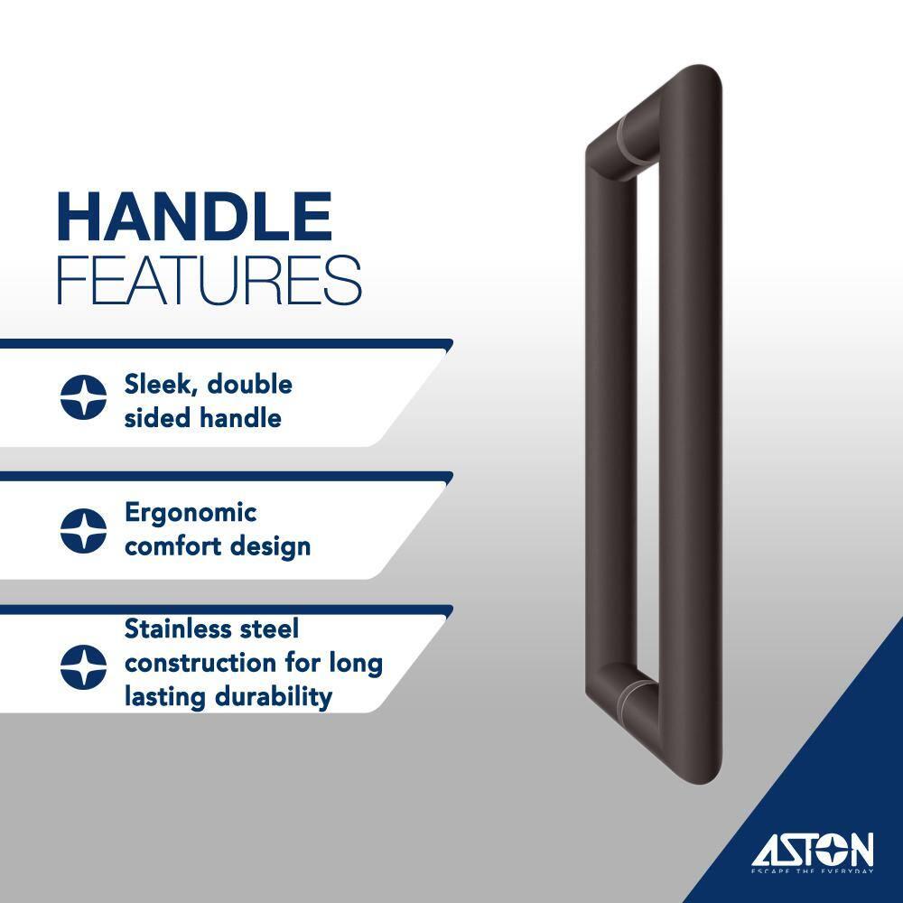 Nautis XL 35.25 - 36.25 in. W x 80 in. H Hinged Frameless Shower Door with Clear StarCast Glass