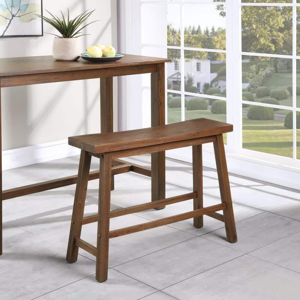 Sonoma Bench Chestnut - Boraam: Modern Rectangle Wood Dining Bench, Spot Clean, 600 lbs Capacity