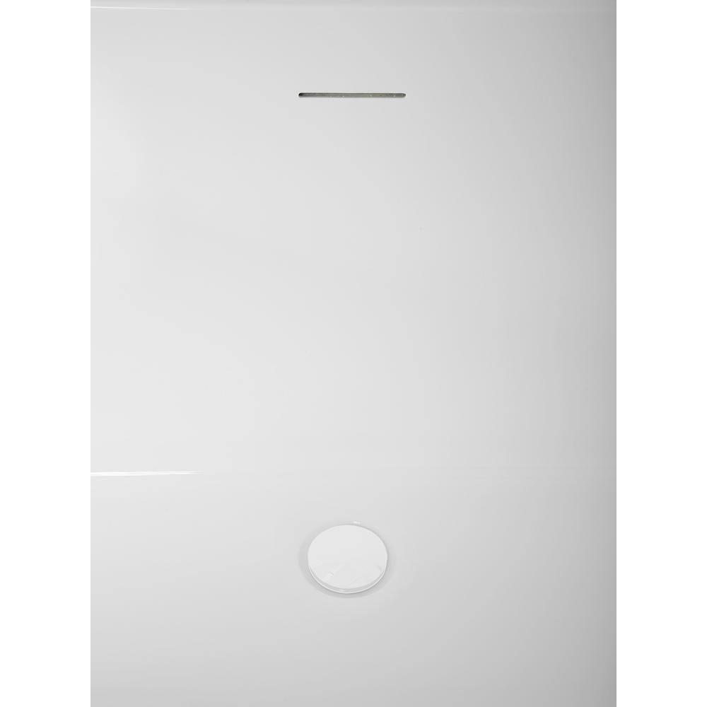 63" Streamline Soaking Freestanding Tub and Tray With Internal Drain