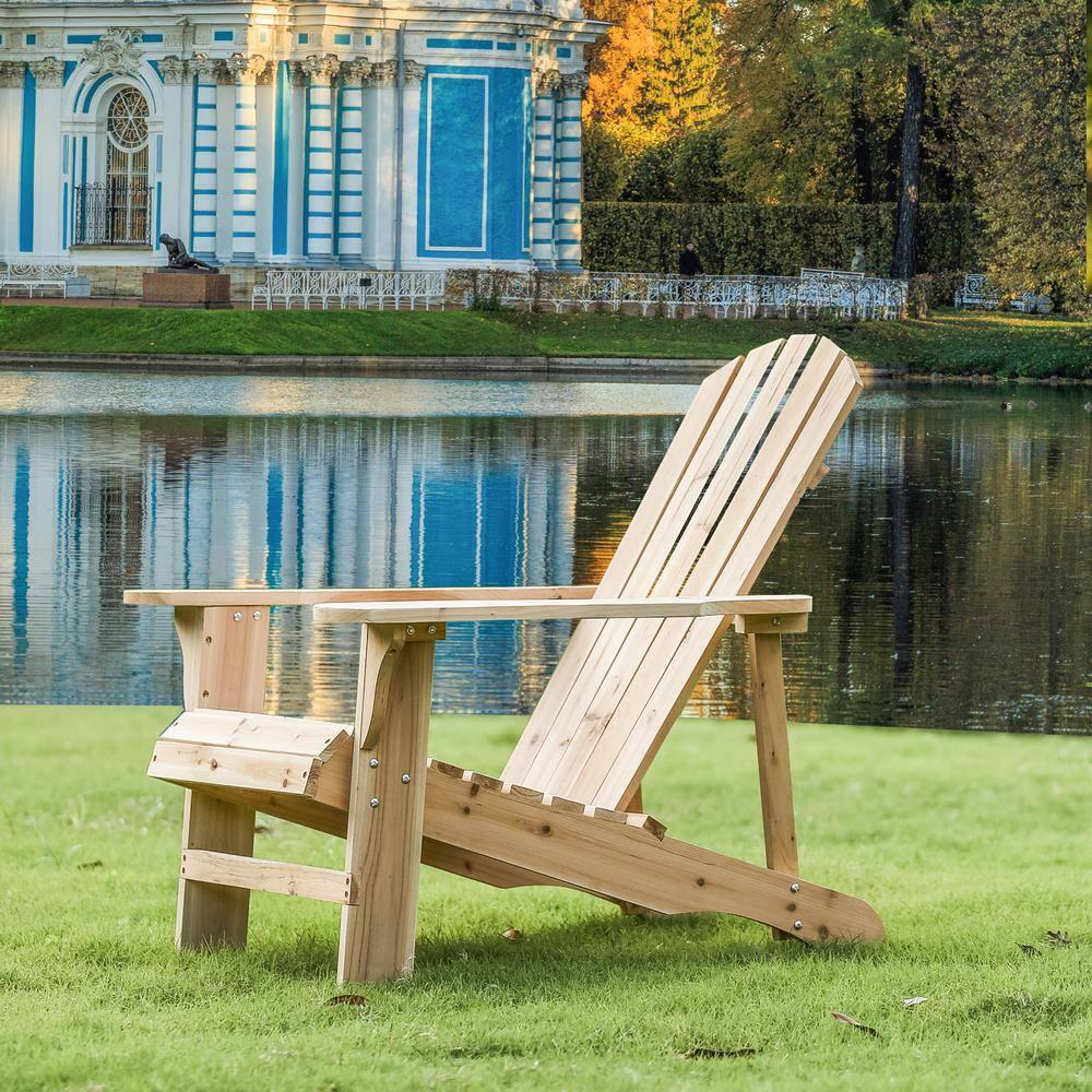 Classic Unfinished Wood Adirondack Chair