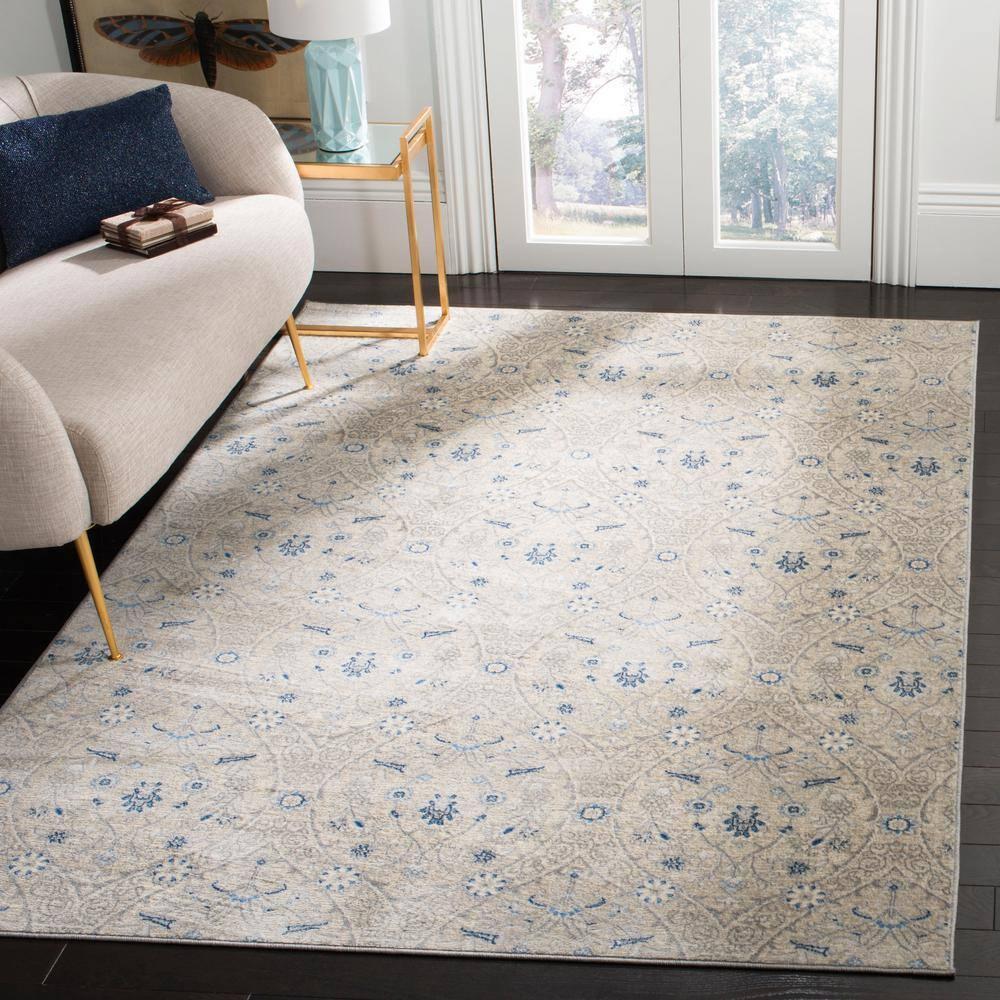 Brentwood BNT860 Power Loomed Area Rug - Light Grey/Blue - 4'x6' - Safavieh.