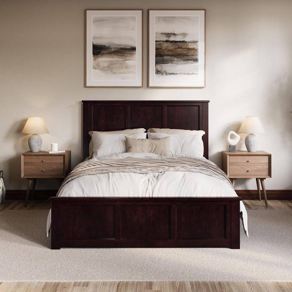 AFI Charlotte Queen Solid Wood Low Profile Platform Bed with Matching Footboard, Espresso