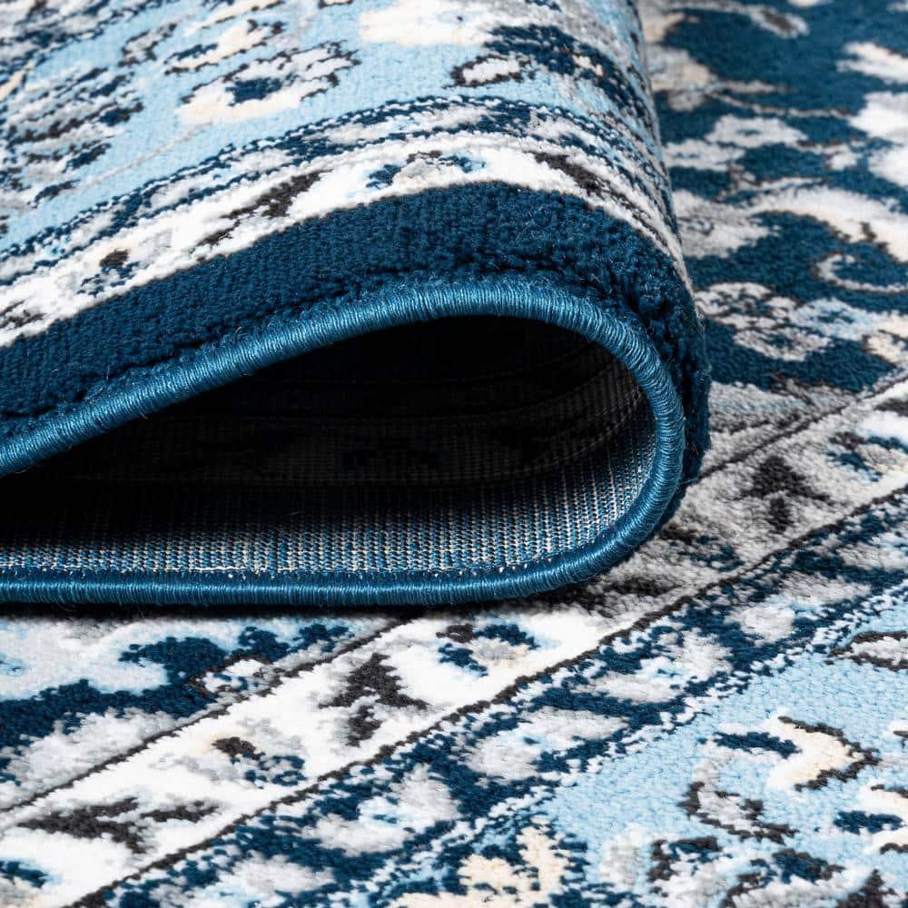3'x 5' Palmette Modern Persian Floral Area Rug, Navy/Blue - JONATHAN Y
