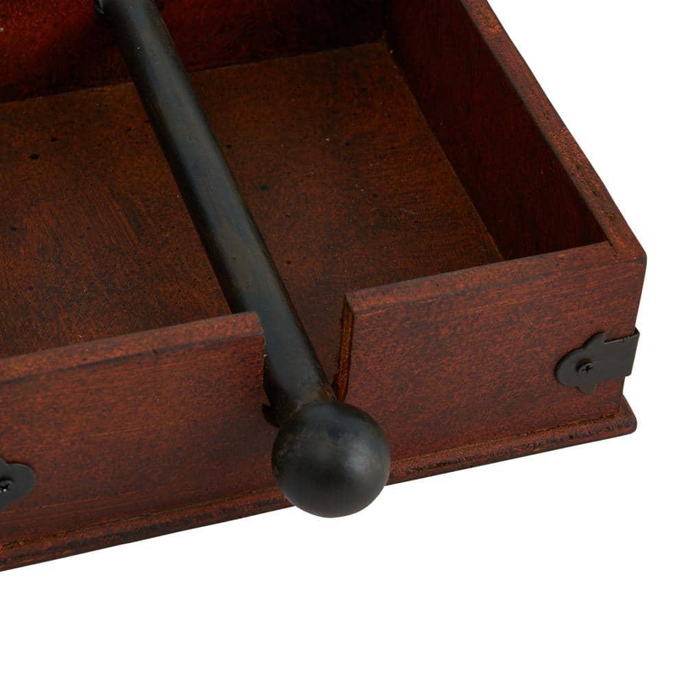 Storied Home Square Wood & Metal Dinner Napkin Holder: Freestanding, Spot Clean, Kitchen Accessory