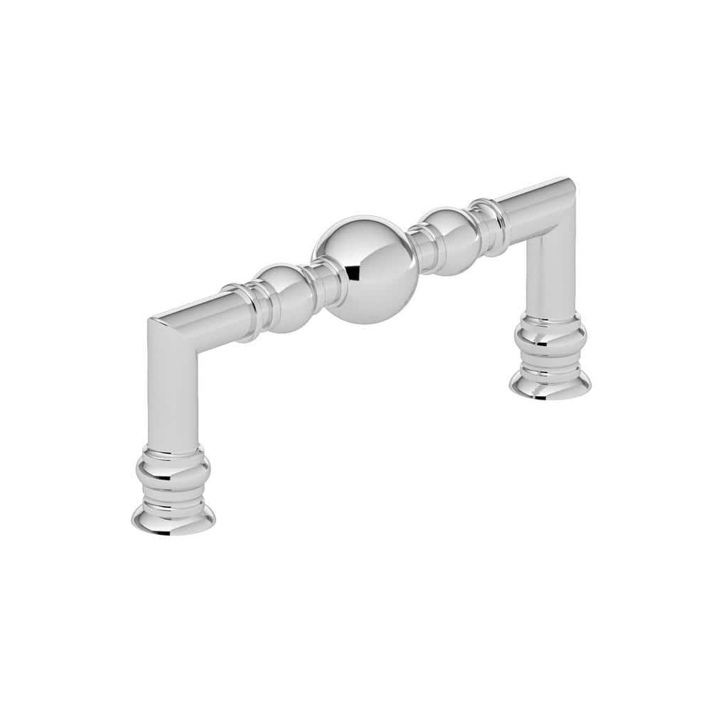 Richelieu Hardware BP878996140 Firenze Collection 3 3/4-inch (96 mm) Center-to-Center Chrome Traditional Round Cabinet and Drawer Pull Handle for Kitchen, Bathroom, and Furniture