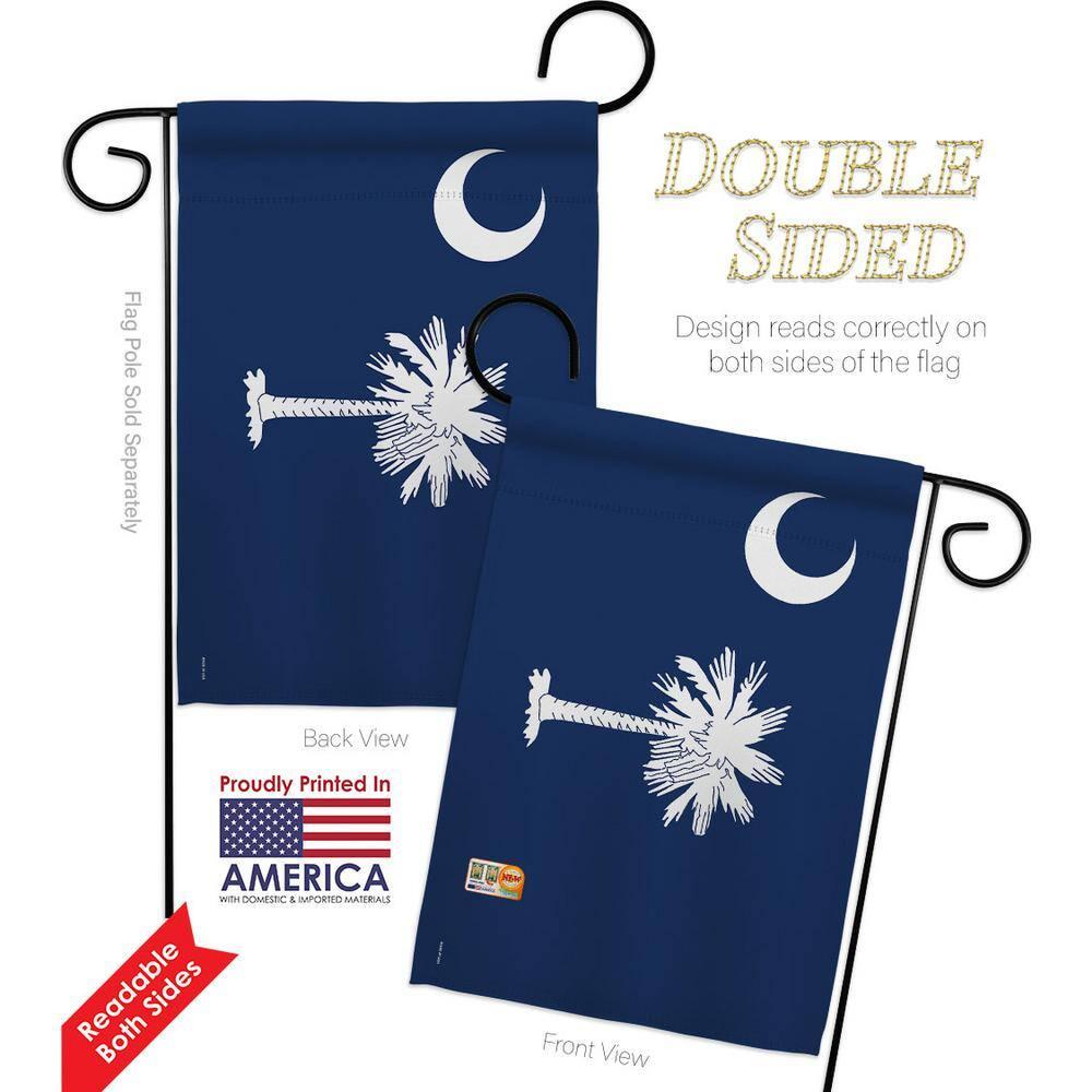 13 x 18.5 in. South Carolina American State Garden Flag with Double-Sided Horizontal House Decoration Banner Yard Gift