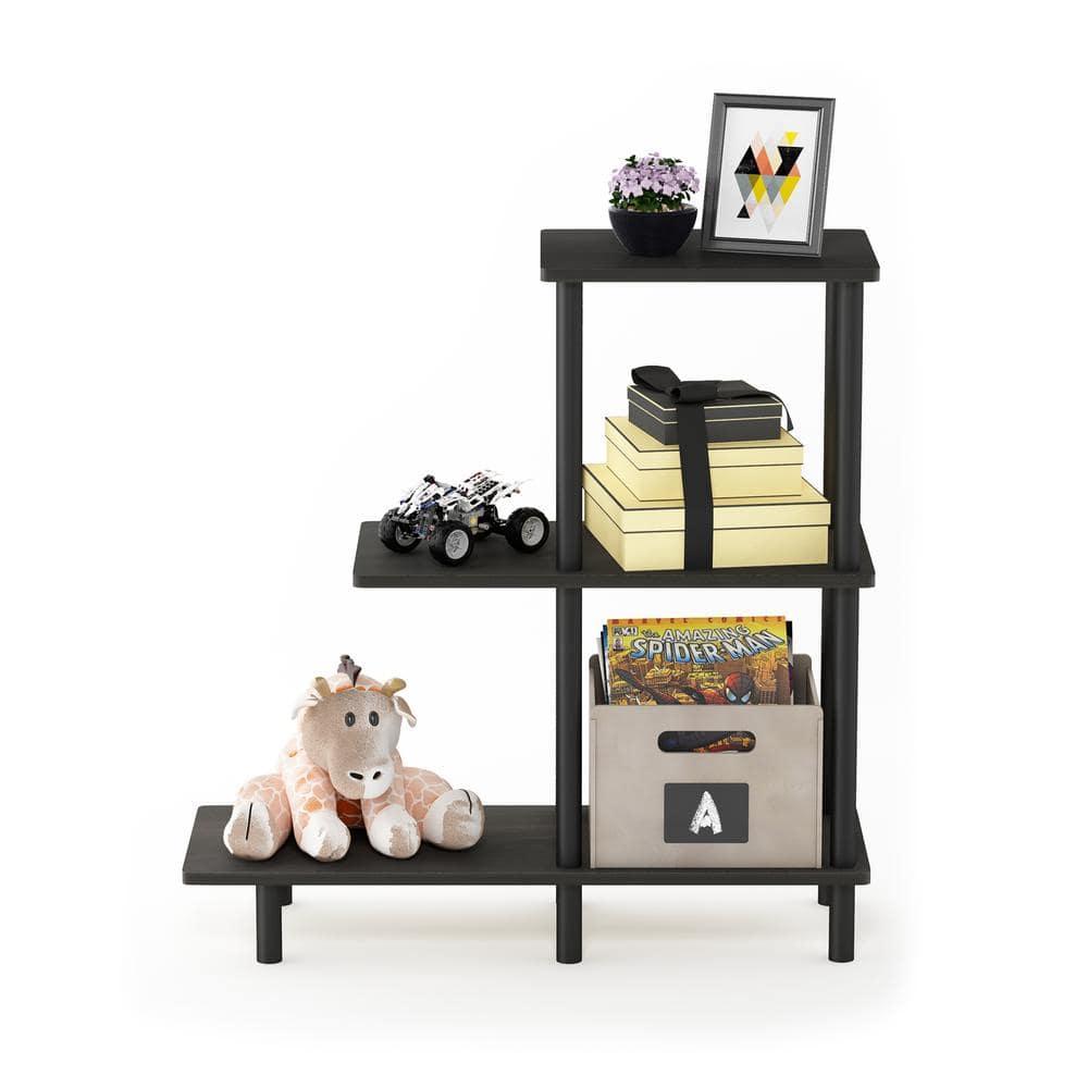 18127EX-BK Turn-N-Tube 3-Tier Sofa Side Table, Espresso & Black - 31.5 x 25.63 x 11.61 in.