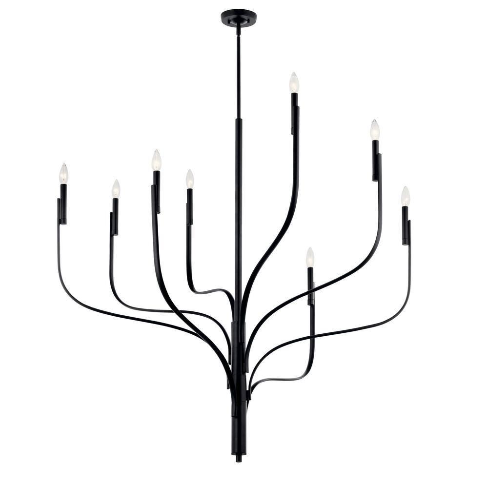 Kichler 52675 Livadia 8 Light 48" Wide Taper Candle Style Chandelier - Black