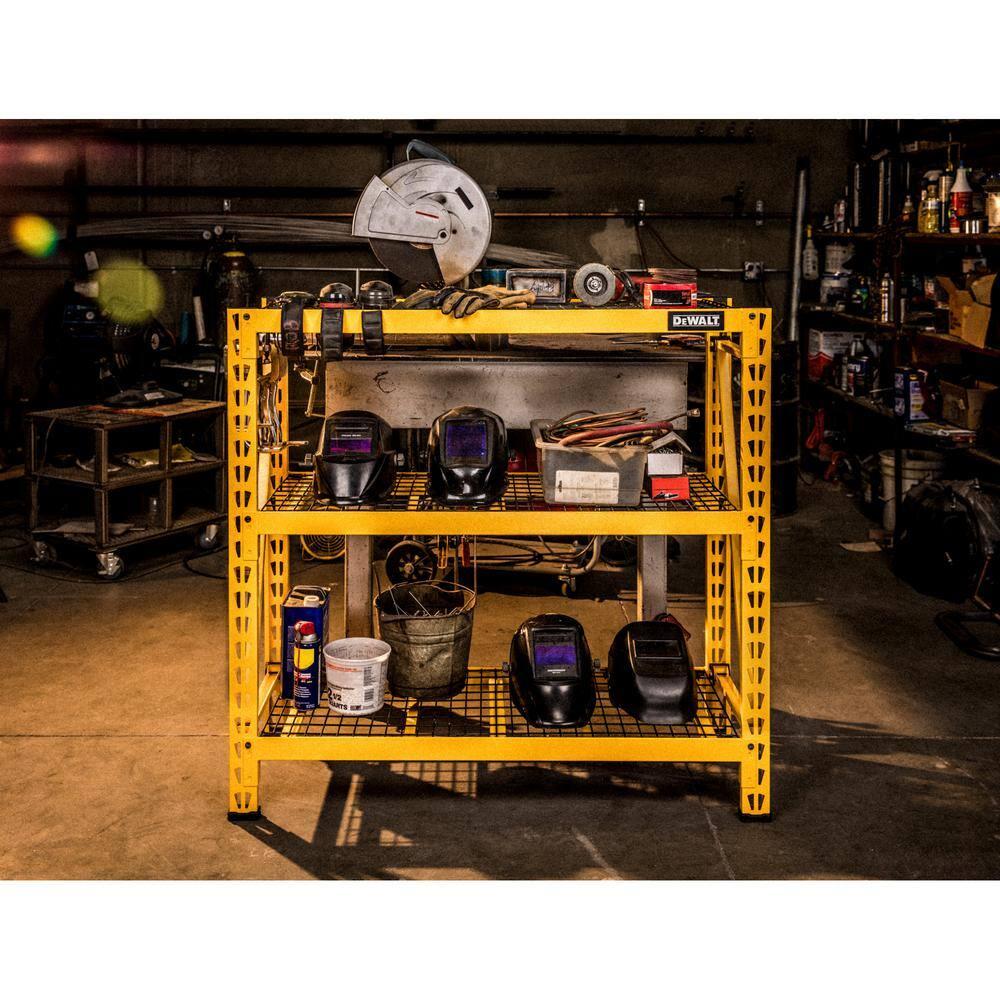 DEWALT 41590 3 Shelf Wire Deck Industrial Storage Rack, 50"W x 18"D x 48"H