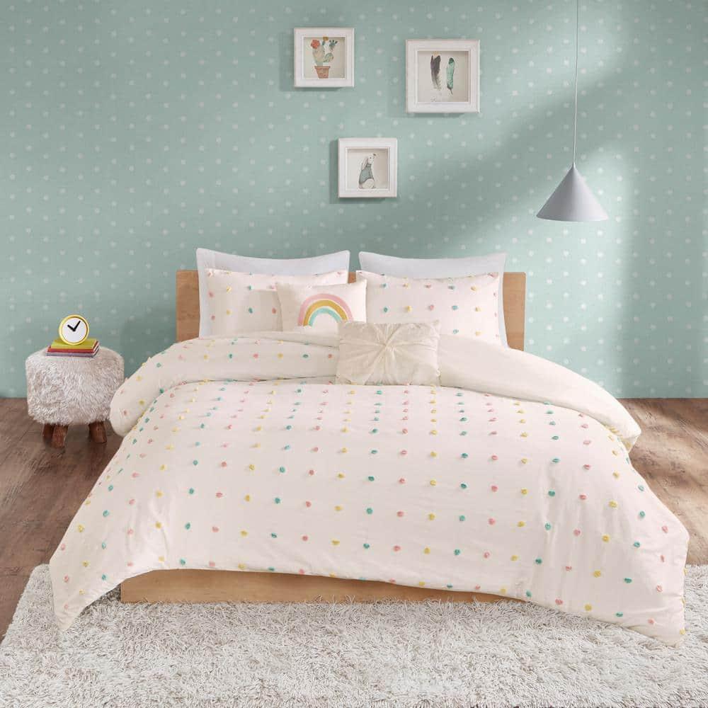 Callie Cotton Jacquard Pom Pom Comforter Set