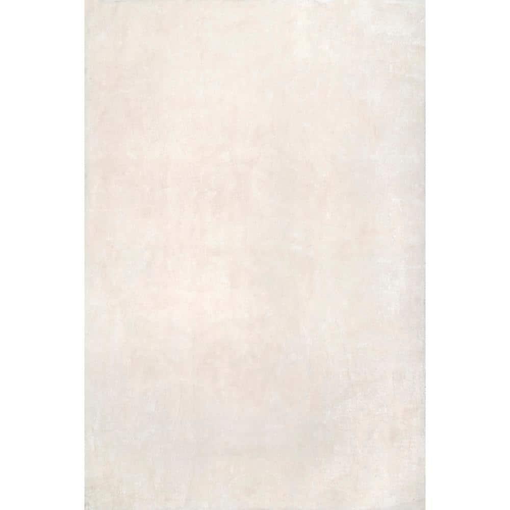 nuLOOM 2' x 3' Cozy Plush SuperiorWash Area Rug, Machine Washable, Non-Slip, Soft Fluffy Shag Carpet for Living Room Bedroom Nursery, Loni Off-white