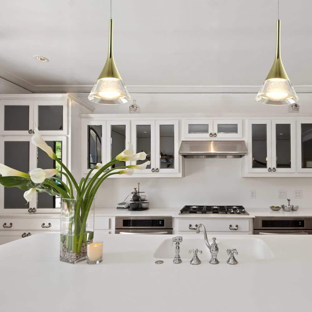 Amalfi 4.75-in Integrated LED Height Adjustable ETL Certified Pendant Light with Cone Shade