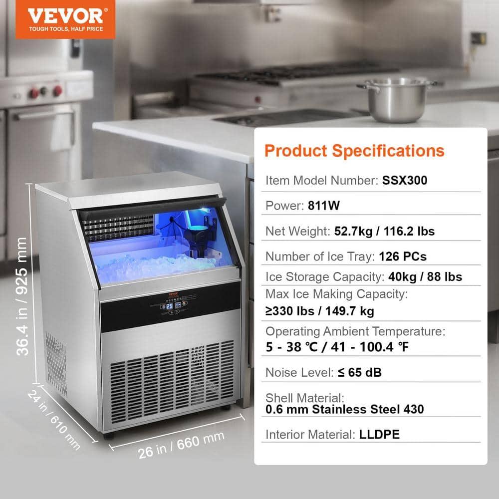 VEVOR VEVOR 330 Lb. Daily Production Cube Clear Ice Freestanding Ice Maker