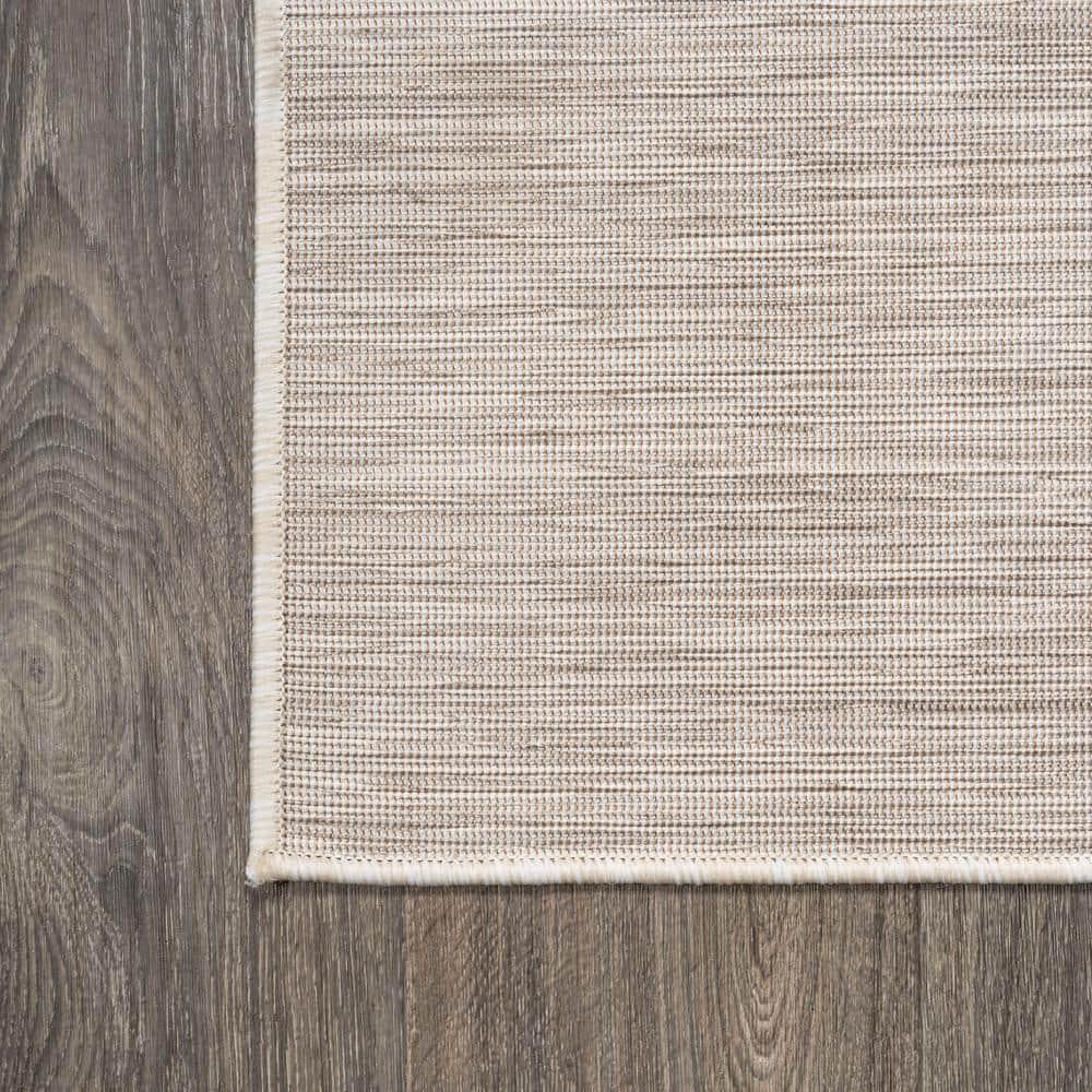 6'x6' Ethan Modern Flatweave Solid  Area Rug, Light Gray - JONATHAN Y