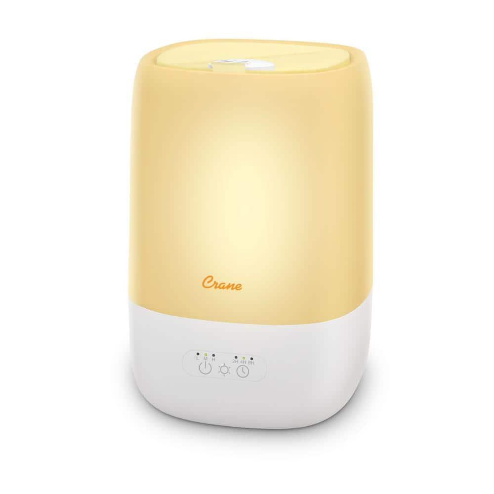 Crane USA Top Fill Cool Mist Humidifier - 1 Gallon with Sleep Support Light & Essential Oil Tray