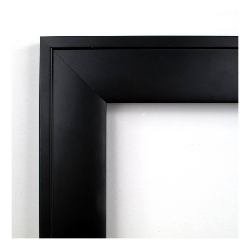 Amanti Art Beveled Wood Bathroom Wall Mirror - Nero Black Frame Outer Size: 19 x 23 in