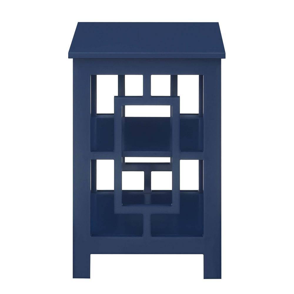 Convenience Concepts Town Square End Table with Shelves, Cobalt Blue