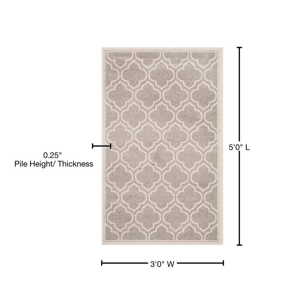 Amherst AMT412 Power Loomed Accent Rug - Light Grey/Ivory - 3'x5' - Safavieh.