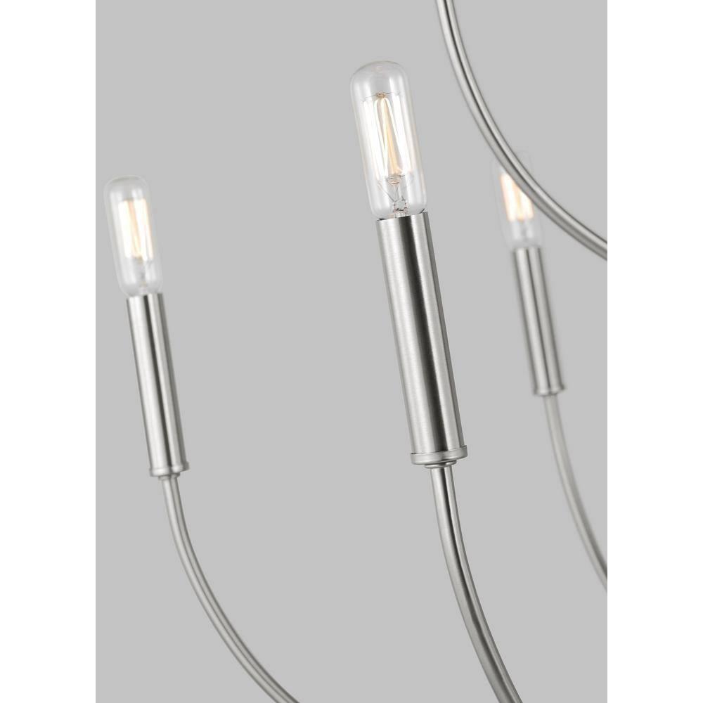 Greenwich Modern 9-Light Brushed Nickel Incandescent Chandelier