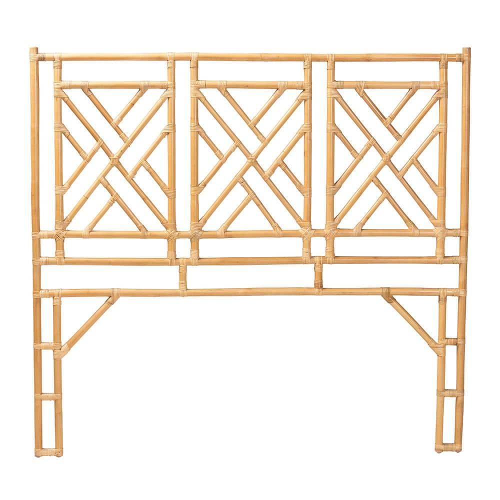 bali & pari Karavo Bohemian Natural Rattan Queen Size Standalone Headboard
