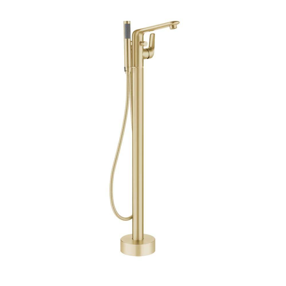Single Handle Freestanding Bathtub Faucet with Diverter and Handshower