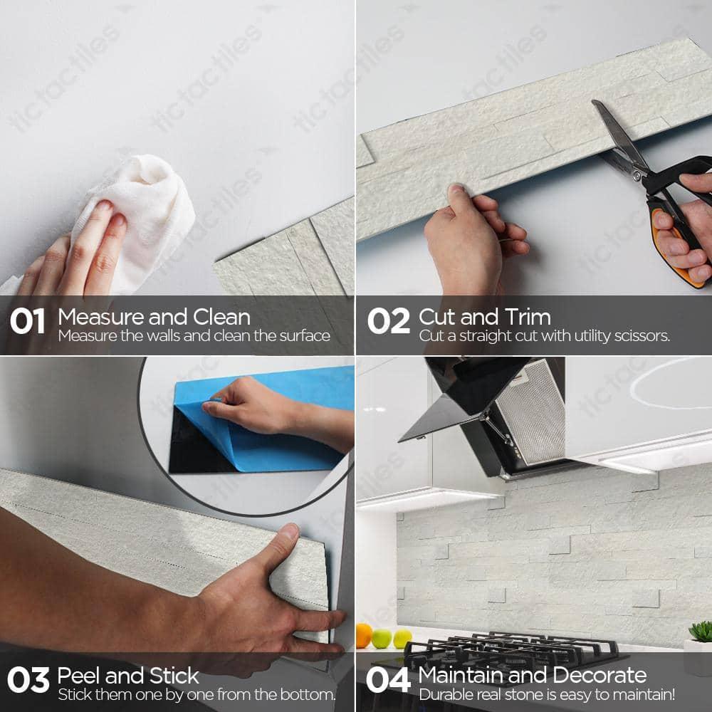 6" x 24" Natural Stone Peel & Stick Mosaic Tile