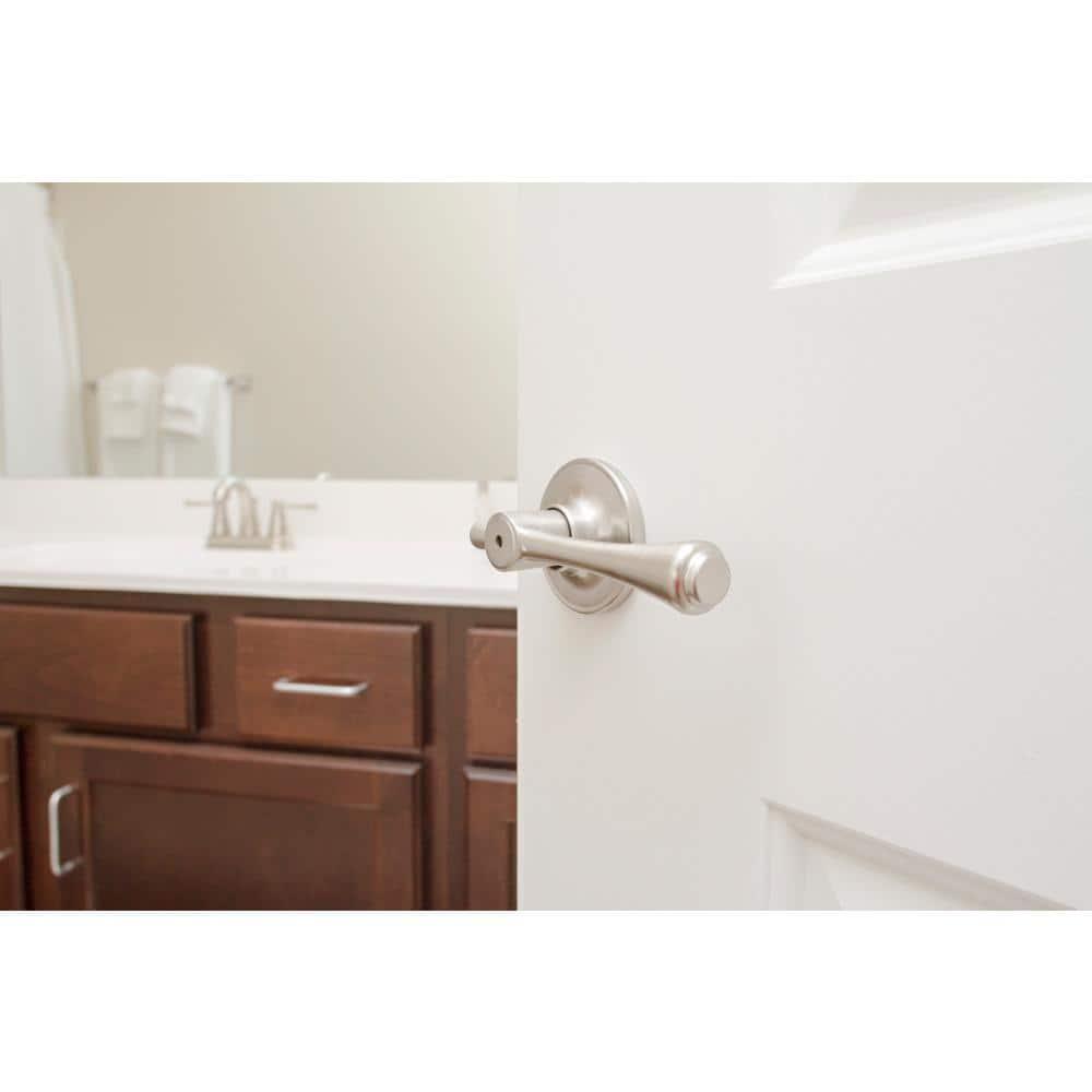 Design House Ironwood Privacy Universal Interior Bed and Bath Door Lever, Satin Nickel