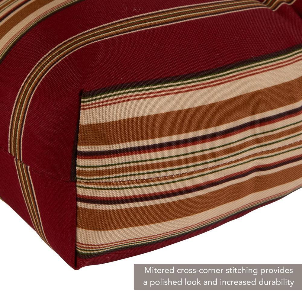 Greendale Home Fashions Roma Stripe 42 x 21 in. Outdoor Reversible Tufted Chair Cushion