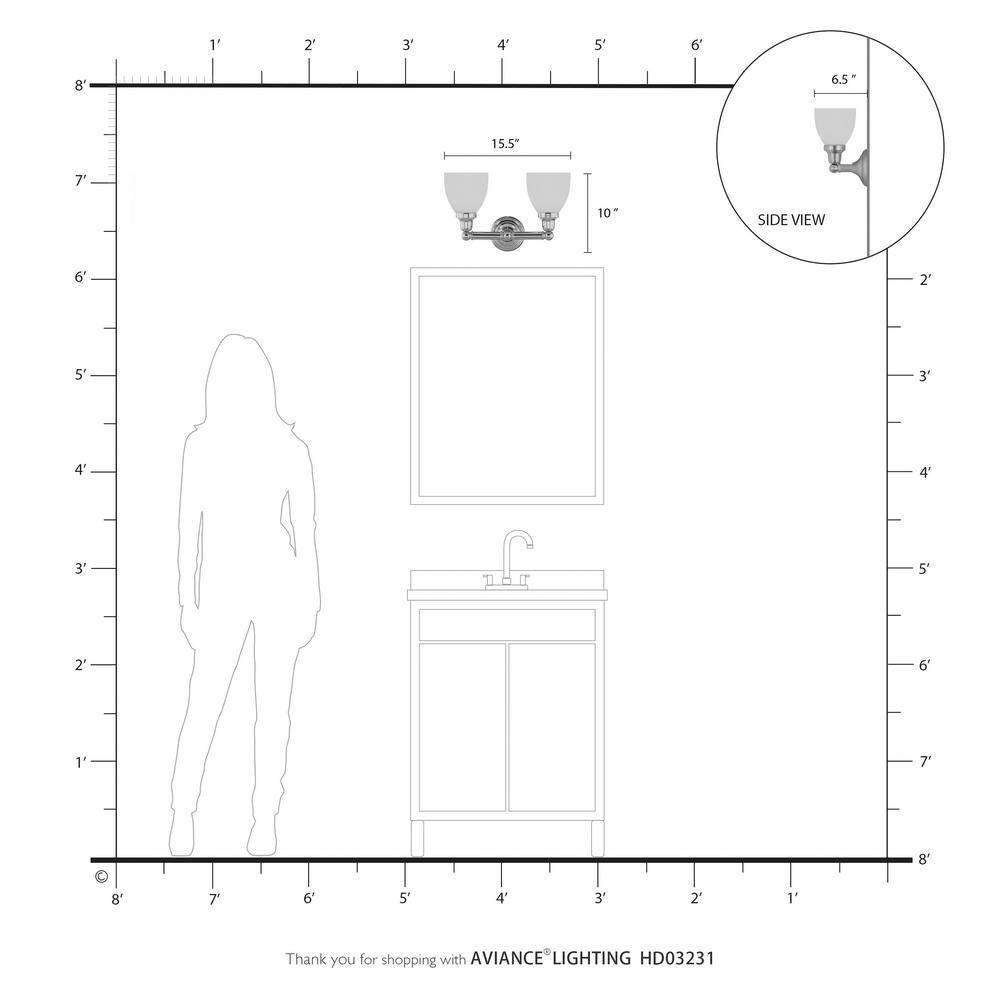 Livex Lighting Classic 2 - Light Vanity in  Polished Brass