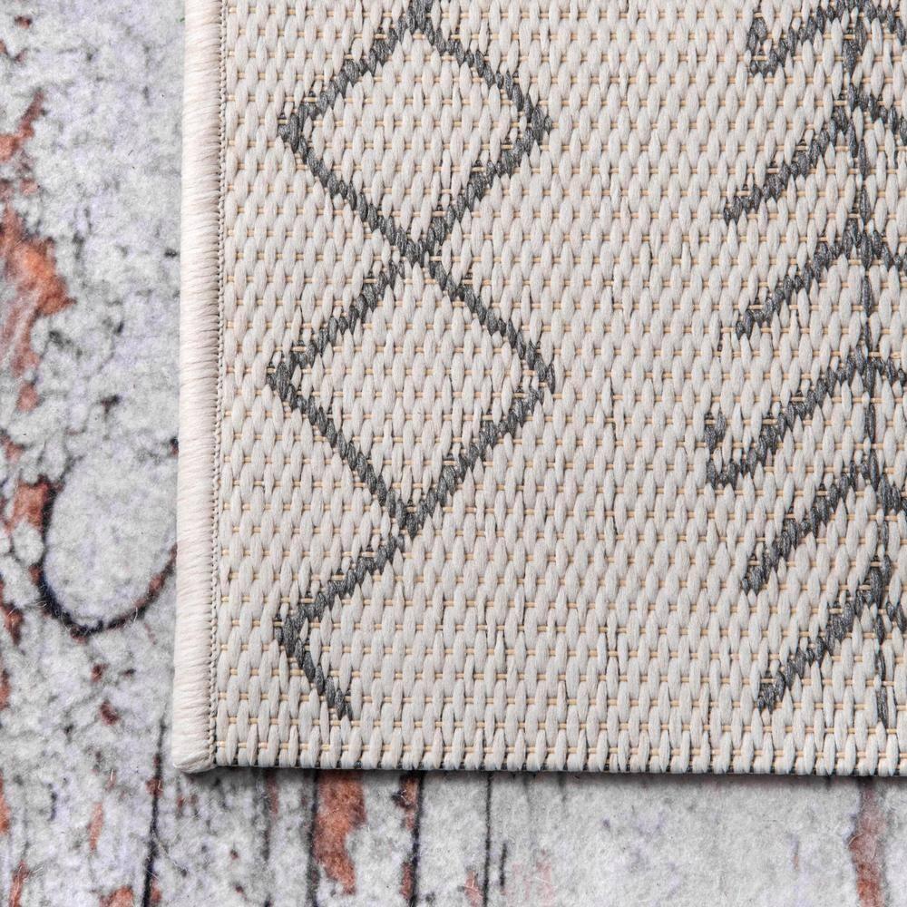 Ezri Diamond Indoor/Outdoor Area Rug for Living Room Patio Deck Front Porch Kitchen, Ivory/Dark Grey