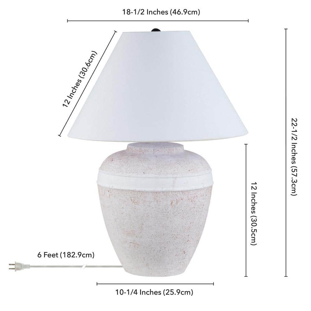 Evelyn&Zoe Chiara 22.5" Modern Ceramic Table Lamp with White Cone Fabric Shade