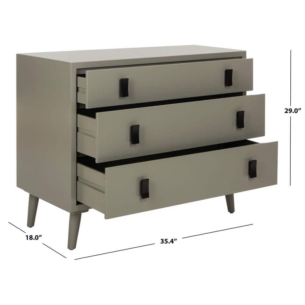 Blaize 3 Drawer Chest - CHS6601 - Dark Grey/Black - Safavieh