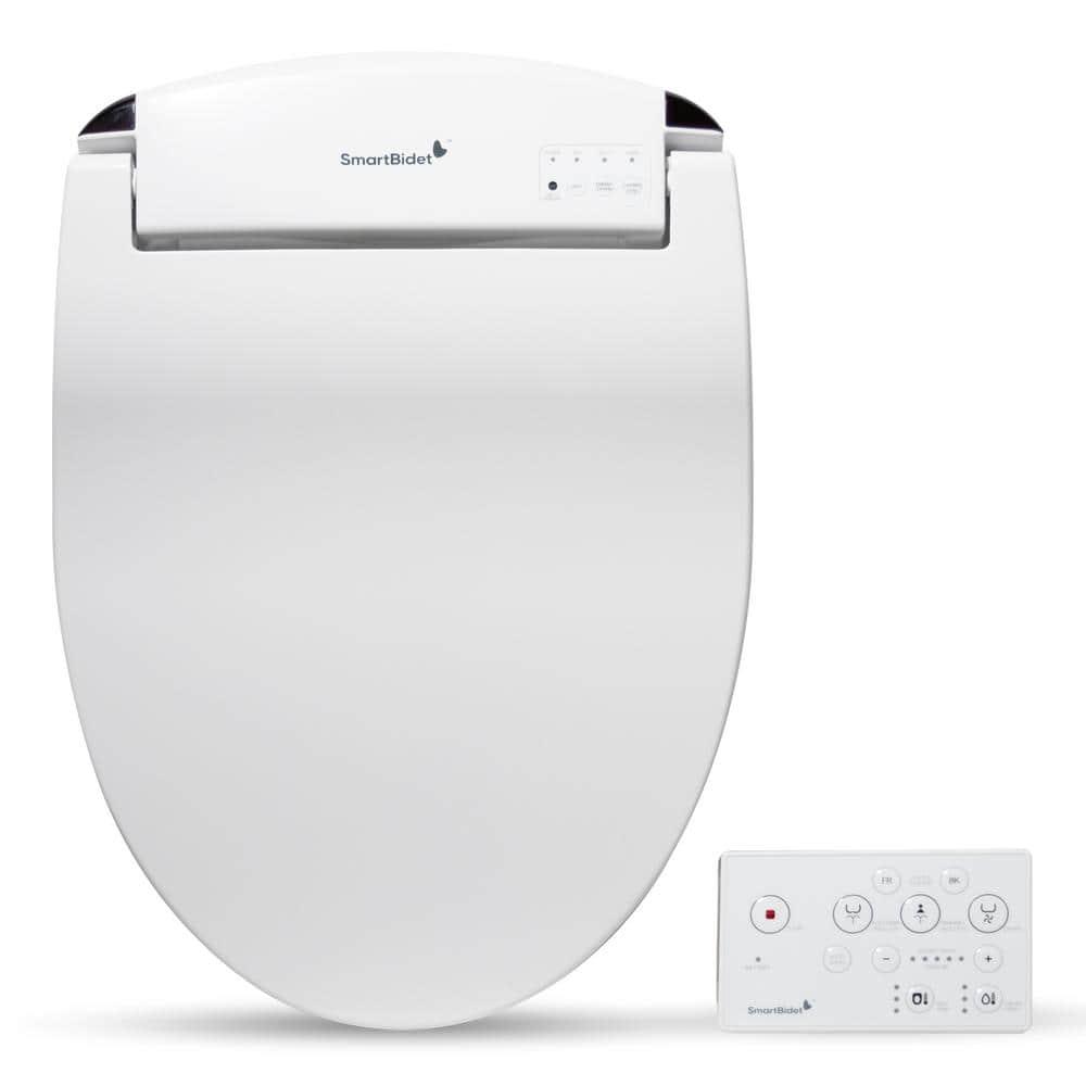 SB-2400ER Electric Bidet Toilet Seat for French Curve and Elongated Toilets White - SmartBidet: Heated, Polypropylene with Warmer Function
