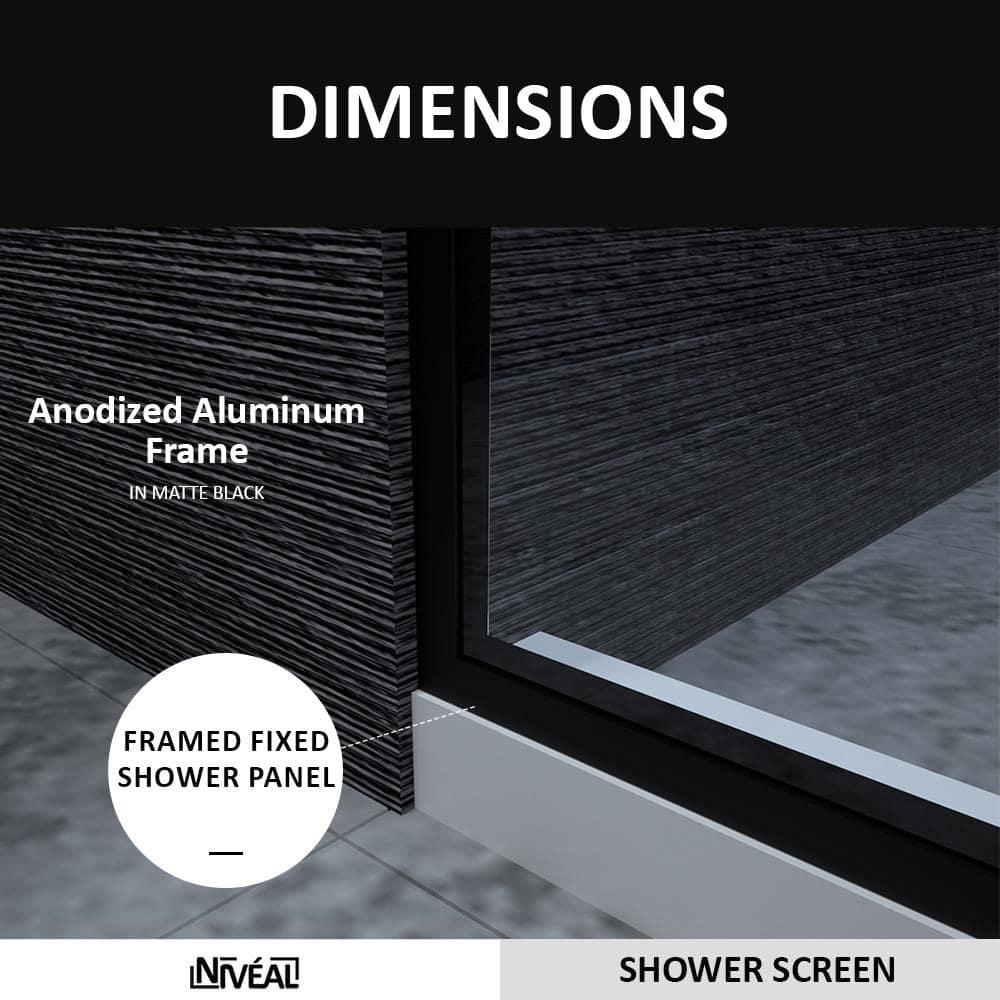 Fixed Framed Shower Screen with 5/16" Clear Glass