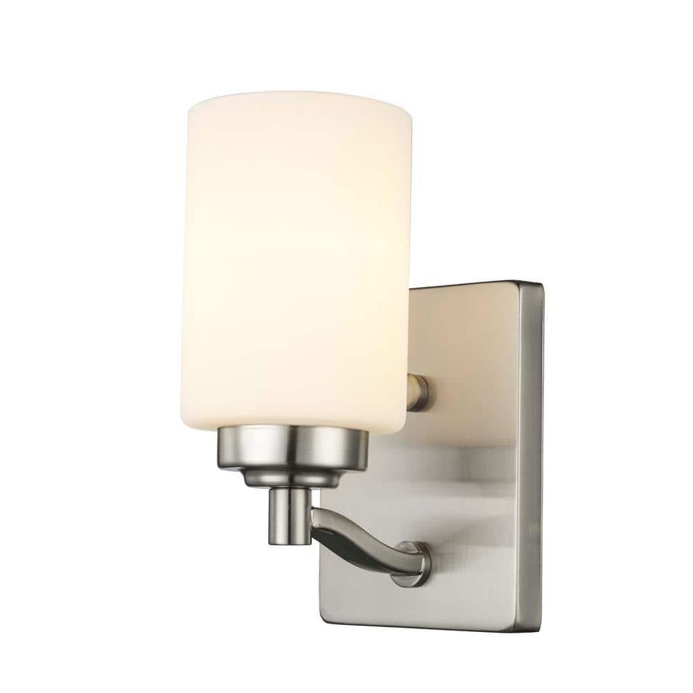 Trans Globe Lighting 70521 BN Mod Pod Collection 9 Inch One Light Wall Sconce/Bathroom Vanity I in a Brushed Nickel Finish I Traditional Style Light Fixture I