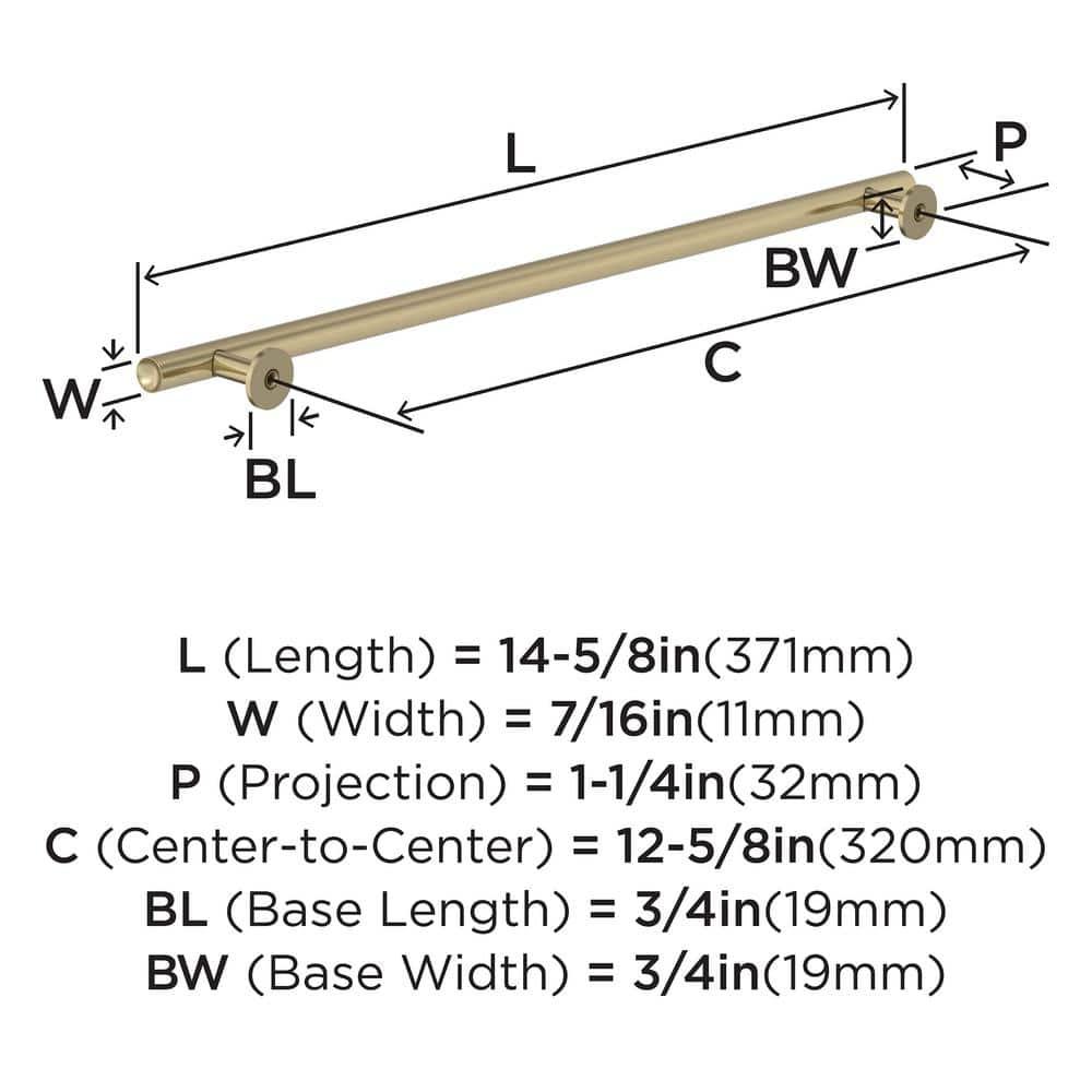 Amerock Radius 12-5/8 inch (320mm) Center-to-Center Golden Champagne Cabinet Pull