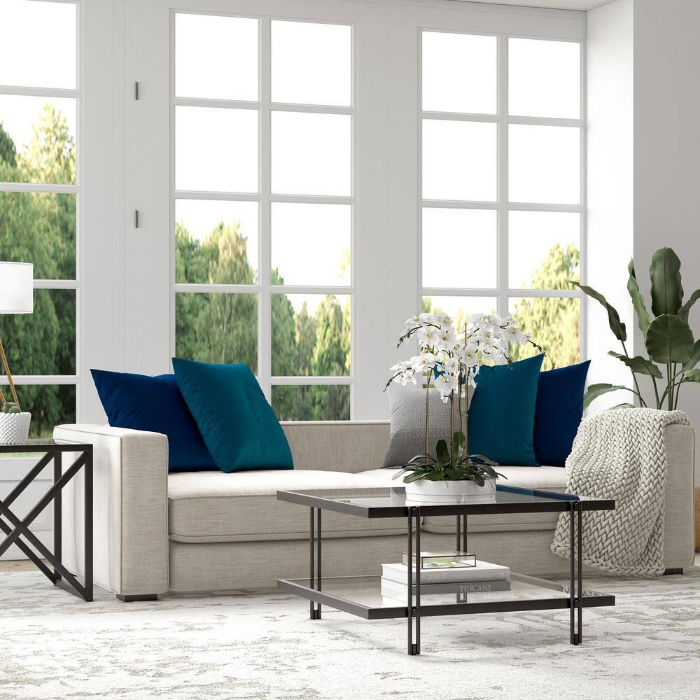 Evelyn&Zoe Inez 32" Wide Square Coffee Table in Blackened Bronze