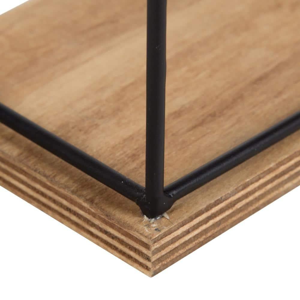24" x 4" 2pc Decorative Wall Shelf Set Brown/Black - Uniek: Kate & Laurel No Assembly, Wood & Metal