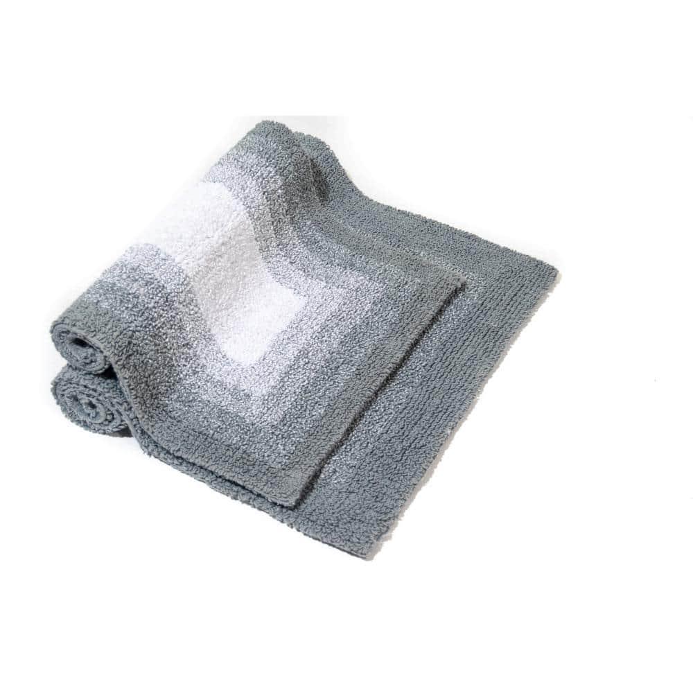 2pc Whitney Ombre Reversible Bath Rug Set Gray - Chesapeake
