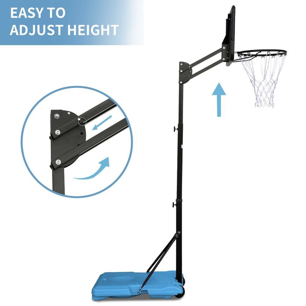Adjustable Portable Basketball Hoop with Polycarbonate Backboard, 44 Inches, Blue