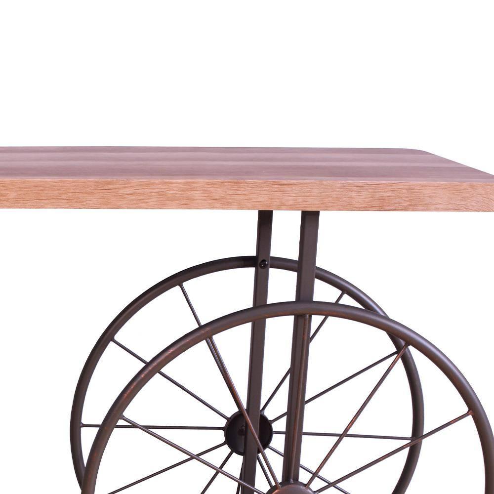 Francie 48" Accent Tables Oak and Antique Gray - Acme Furniture